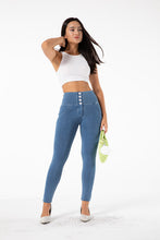 Load image into Gallery viewer, shascullfites melody butt lifting jeans high waist push up jeggings light blue gym jeans bum lifted denim leggings