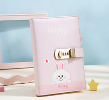 Load image into Gallery viewer, Cartoon password book notebook with lock