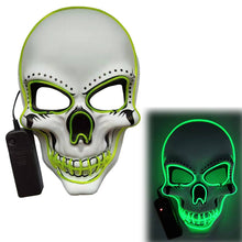 Load image into Gallery viewer, Glowing Mask Scary Ghost Face Halloween Funny White Skull Mask LED Glowing Props