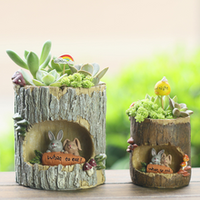 Load image into Gallery viewer, Tree hole story decoration resin flower pot