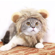 Load image into Gallery viewer, Funny Pet Hat For Small Dogs Cats Hat Emulation Lion Hair Mane Ears Head Cap Scarf Pet Halloween Festival Costume