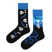Load image into Gallery viewer, Asymmetrical Color Retro Personality Male And Female Couple Mid-length Cotton Socks