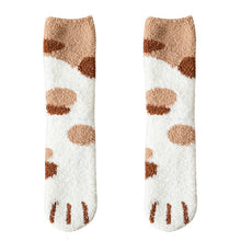Load image into Gallery viewer, Women's Coral Fleece Cat Paw Pattern Kawaii Thick Warm Socks