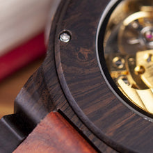 Load image into Gallery viewer, Automatic mechanical watch wood watch wood