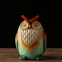 Load image into Gallery viewer, Ceramic owl ornament decoration