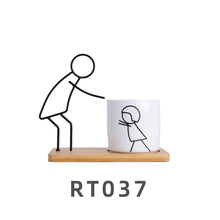 Load image into Gallery viewer, Wrought iron ceramic flowerpot