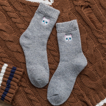 Load image into Gallery viewer, Ms. cat embroidery in stockings thickening terry socks in Japanese warm wool socks
