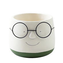 Load image into Gallery viewer, Nordic Style Glass Vase, Cement Flower Pot With Tray, Cute Personality, Green Radish