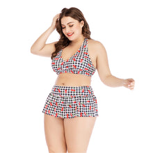 Load image into Gallery viewer, Plaid printed split bikini