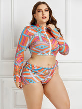 Load image into Gallery viewer, Conservative Print Bikini Ladies Split Body Long Sleeve New Swimsuit Swimwear