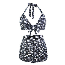 Load image into Gallery viewer, Women's two-piece skull print bikini set