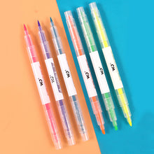 Load image into Gallery viewer, Double-Headed Marker Pen 6 Color Set Highlighter Pen