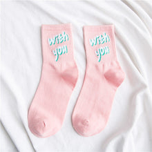 Load image into Gallery viewer, 2021 autumn and winter new tide socks female sports socks letter skateboard socks college wind cotton deodorant baseball socks