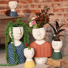 Load image into Gallery viewer, Happy House Art Portrait Sculpture Flower Pot Flower Vessel