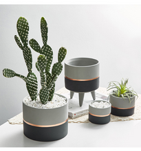 Load image into Gallery viewer, Nordic Minimalist Cement Breathable Flower Pot Home Balcony Decorations