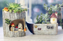 Load image into Gallery viewer, Creative Resin Tree Hole Succulent Flower Pot