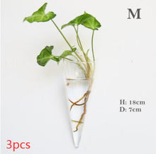 Load image into Gallery viewer, Fashion Wall Hanging Glass Flower Vase Terrarium Wall Fish Tank Aquarium Container Flower Planter Pots Home Garden Decoration