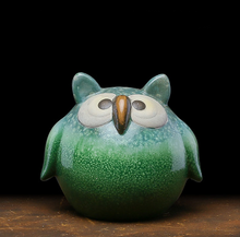 Load image into Gallery viewer, Ceramic owl ornament decoration
