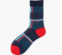 Load image into Gallery viewer, 2021 new women socks 1 pair long cotton color geometric autumn socks novelty fashion lady happy socks