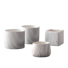Load image into Gallery viewer, Flower Pot Ceramic Set Marble Pattern Creative Personality European Green Plants
