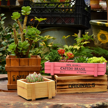 Load image into Gallery viewer, Grocery Desktop Distressed Long Strip Wooden Storage Box Succulent Potted Letter Box Flower Device