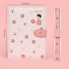 Load image into Gallery viewer, Fruit Print Notebook Planner Magnetic Buckle PU NoteBook Yearly Agenda Color Illustration Daily Plan Kawaii Stationery