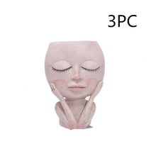 Load image into Gallery viewer, Girls Face Head Flower Planter Succulent Plant Flower Container Pot Flowerpot Garden Decor Nordic Tabletop Ornament