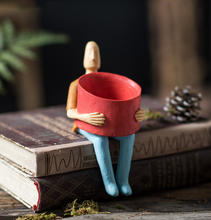 Load image into Gallery viewer, Cartoon Character Ceramic Flower Pot Succulents Abstract Human Face Flower Pot Home Desktop Vase Micro Landscape Decoration
