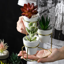 Load image into Gallery viewer, Simple iron frame ceramic flower pot