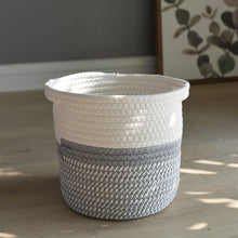 Load image into Gallery viewer, Cotton Rope Woven Flower Pot Storage Basket Flower Basket Round Storage