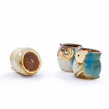 Load image into Gallery viewer, Owl Animal Thumb Flower Pot Personality Ceramic Craft Office Home Decoration
