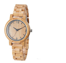 Load image into Gallery viewer, Carbonized Bamboo Digital Face Ladies Quartz Watch