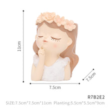 Load image into Gallery viewer, Cartoon Girl Desktop Succulents Potted Flower Pot