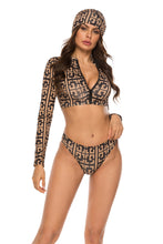 Load image into Gallery viewer, Conservative Print Bikini Ladies Split Body Long Sleeve New Swimsuit Swimwear
