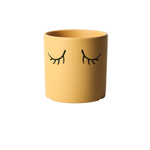 Load image into Gallery viewer, Ceramic Abstract Eyelashes Round Flower Pot Indoor Cactus Succulent Art Flower Pot