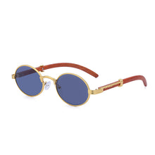 Load image into Gallery viewer, Retro Wood-like Sunglasses Small Round Frame