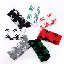 Load image into Gallery viewer, Threaded Tube Maple Leaf Printed Cotton Socks