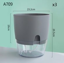 Load image into Gallery viewer, Automatic Water-Absorbing Flower Pot Plastic Resin Transparent Flower Pot