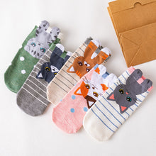 Load image into Gallery viewer, Cartoon Cat And Dog Pattern Personalized Cotton Socks