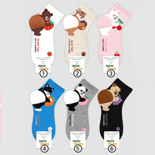Load image into Gallery viewer, Combed Cotton Heel Small Animal Model Short Tube Girls Cotton Socks
