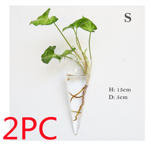 Load image into Gallery viewer, Fashion Wall Hanging Glass Flower Vase Terrarium Wall Fish Tank Aquarium Container Flower Planter Pots Home Garden Decoration