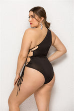 Load image into Gallery viewer, New Style Foreign Trade Oblique Shoulder Plus Fat Swimsuit European And American One-piece Bikini Swimsuit Female Plus Size Swimsuit