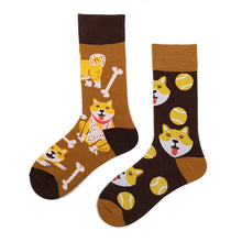 Load image into Gallery viewer, Asymmetrical Color Retro Personality Male And Female Couple Mid-length Cotton Socks