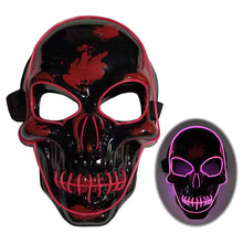 Load image into Gallery viewer, Halloween Skeleton Mask LED Glow Scary Mask