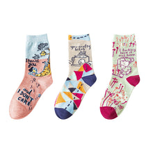 Load image into Gallery viewer, Personality Contrast Color Graffiti Women's Tube Socks Street Style Fashion Cotton Socks