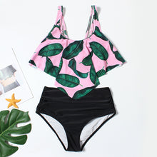 Load image into Gallery viewer, Split Swimsuit Women Printed High-Waist Bikini Ruffled