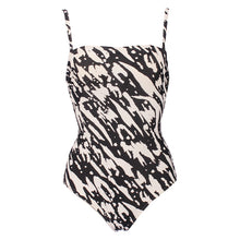 Load image into Gallery viewer, Triangle Shoulders Black And White One-piece Tube Top Back European And American Swimsuit
