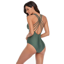 Load image into Gallery viewer, Women's Triangle One Piece Pleated Swimsuit
