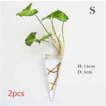 Load image into Gallery viewer, Fashion Wall Hanging Glass Flower Vase Terrarium Wall Fish Tank Aquarium Container Flower Planter Pots Home Garden Decoration
