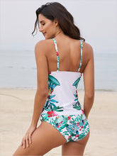 Load image into Gallery viewer, Vest Swimsuit Womens Hot Spring Conservative Cover Belly Printing Split Swimsuit
